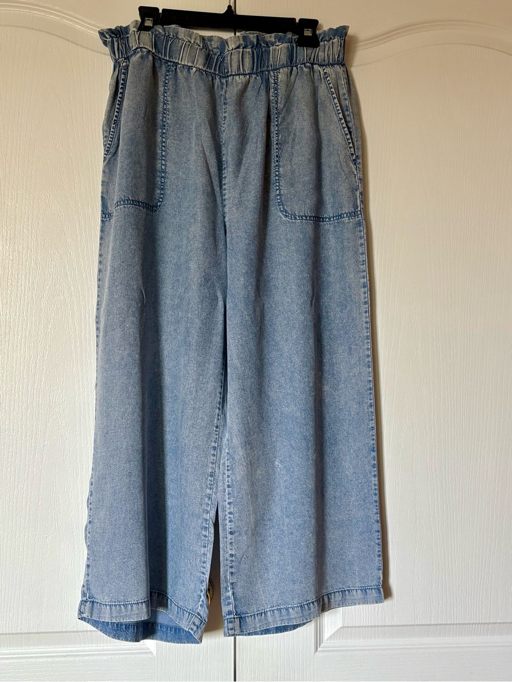 Jane and Delancey Light Blue Wide Leg Jeans with Paperbag Waist